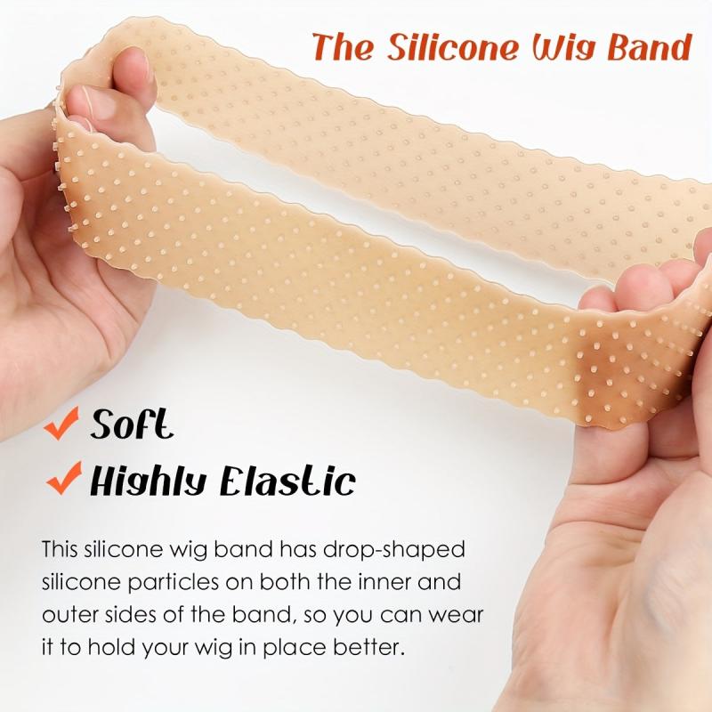 2pcs Invisible Headband & 10 Wig Caps Silicone for Fixing Wig