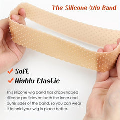 2pcs Invisible Headband & 10 Wig Caps Silicone for Fixing Wig