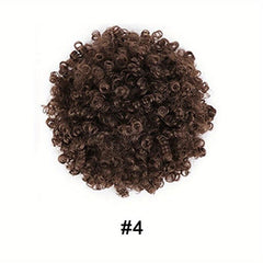 Kinky Curly Afro Puff Ponytail Hair Extension 1B 2
