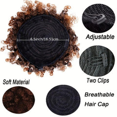 Kinky Curly Afro Puff Ponytail Hair Extension 1B 2