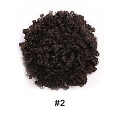 Kinky Curly Afro Puff Ponytail Hair Extension 1B 2