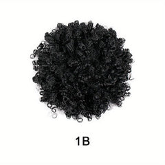 Kinky Curly Afro Puff Ponytail Hair Extension 1B 2
