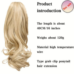 Long Curly Wavy Ponytail Extensions Synthetic Clip In Hair Extensions