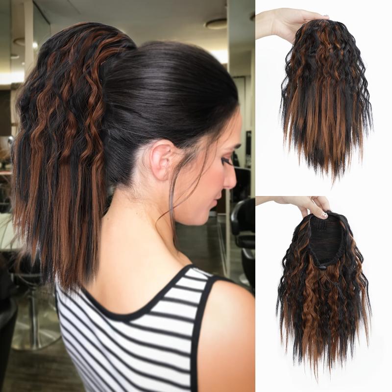 Natural Wave Clip In Ponytail Extension 30-48 Cm Short Synthetic Ponytail
