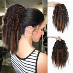 Natural Wave Clip In Ponytail Extension 30-48 Cm Short Synthetic Ponytail