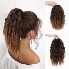 Natural Wave Clip In Ponytail Extension 30-48 Cm Short Synthetic Ponytail