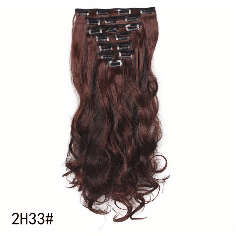 7pcs Long Curly Wavy Clip In Hair Extensions Synthetic Natural Daily Use