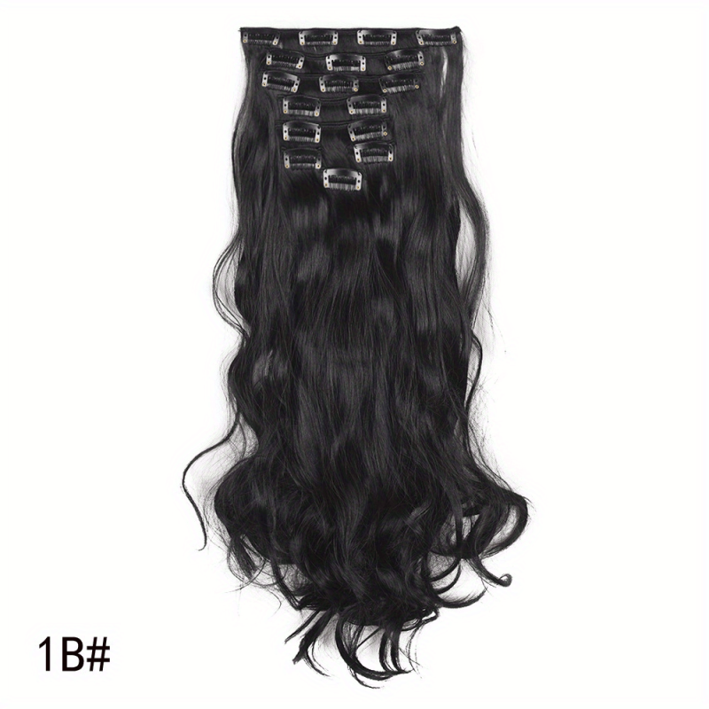 7pcs Long Curly Wavy Clip In Hair Extensions Synthetic Natural Daily Use