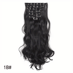 7pcs Long Curly Wavy Clip In Hair Extensions Synthetic Natural Daily Use