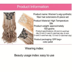 7pcs Long Curly Wavy Clip In Hair Extensions Synthetic Natural Daily Use