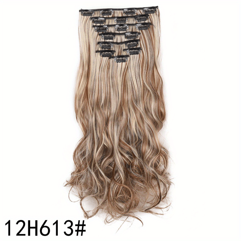 7pcs Long Curly Wavy Clip In Hair Extensions Synthetic Natural Daily Use