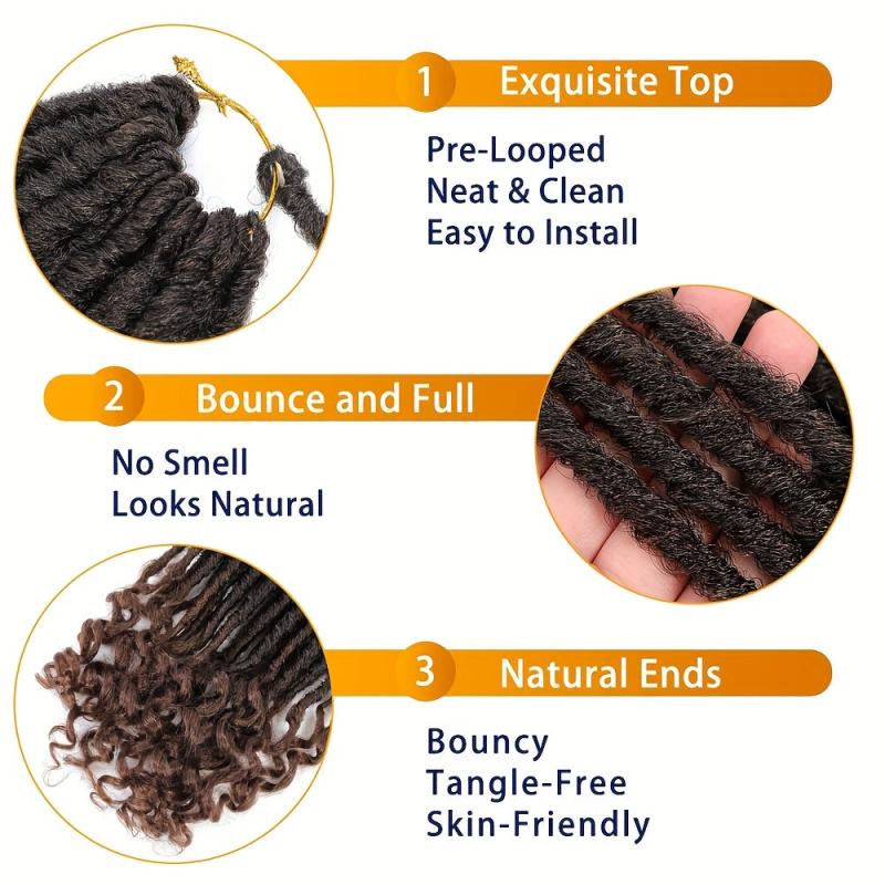 12 Strands Goddess Locs Crochet Hair 30-48 Cm Dreadlock Faux Locs