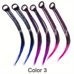 6pcs Colorful Braided Hair Pieces Ponytail Headbands Hair Accessories