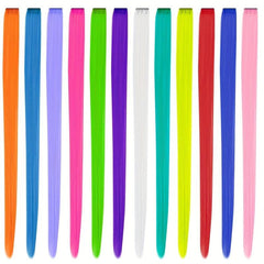 20pcs Colorful Long Straight Hair Extensions for Party Cosplay