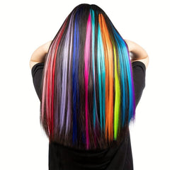20pcs Colorful Long Straight Hair Extensions for Party Cosplay