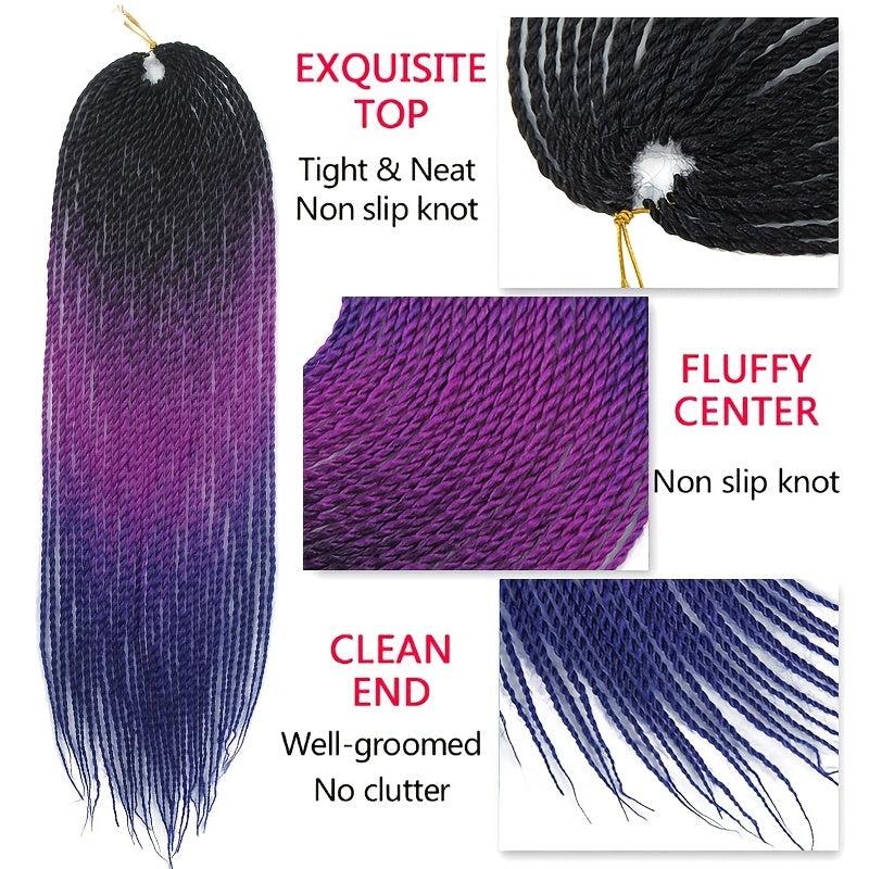 60 96 Cm Senegal Twist Crochet Hair Extensions 30 Strands Gradient Braid Hair