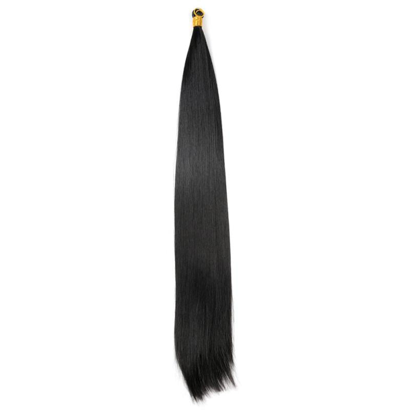 12 cm Long Straight Hair Bulk Hair Extensions Synthetic Wig 1B