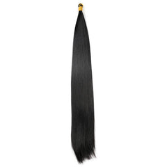 12 cm Long Straight Hair Bulk Hair Extensions Synthetic Wig 1B