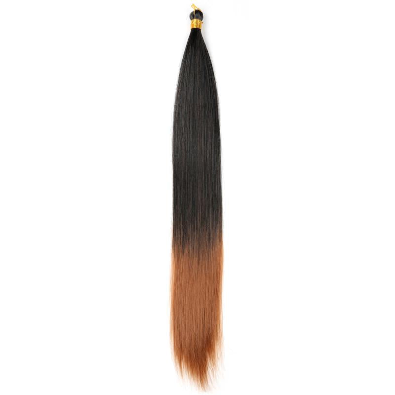 12 cm Long Straight Hair Bulk Hair Extensions Synthetic Wig 1B