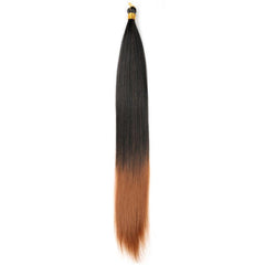 12 cm Long Straight Hair Bulk Hair Extensions Synthetic Wig 1B