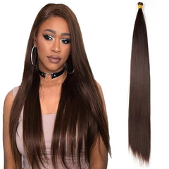 12 cm Long Straight Hair Bulk Hair Extensions Synthetic Wig 1B
