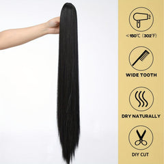 Long Straight Ponytail Extensions Synthetic Clip In Hair Extensions