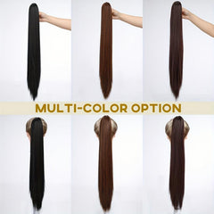 Long Straight Ponytail Extensions Synthetic Clip In Hair Extensions