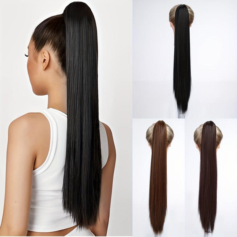 Long Straight Ponytail Extensions Synthetic Clip In Hair Extensions