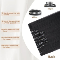 5pcs 50 Clip In Hair Extensions For Women Long Straight Synthetic Fiber Hair