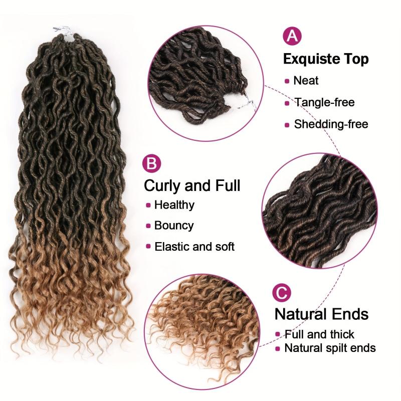 45 72cm Faux Locs Crochet Braids Synthetic Hair Extensions Braids for Women