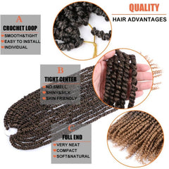 Ombre Long Bob Passion Twist Crochet Hair 3-Pack