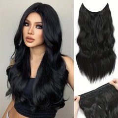 Long Curly Hair Pieces Synthetic Clip In Hair Extensions