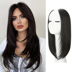 Synthetic Short Straight Hair Extension 4 Clips In Invisible Hair Extensions