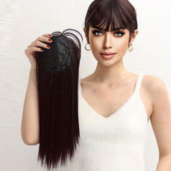 Women's Topper With Hair Bangs Clip On Topper With Bangs Ladies Hair Piece