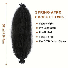 Kinky Afro Twist Crochet Hair 10 Strands 50 8 Cm Braiding Hair Extension