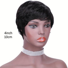 Short Pixie Human Hair Wigs Finger Wave Wig 100 Human Hair