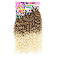 9 PCS Afro Curls Hair Bundles Set Soft Water Wave Hair Weft Weaving