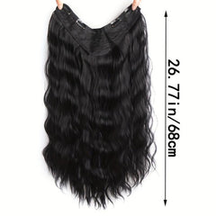 66 cm Long V-Shaped Hair Extensions Synthetic Clip-In Hair Extensions for Women