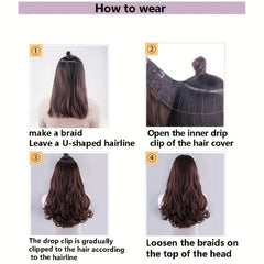 66 cm Long V-Shaped Hair Extensions Synthetic Clip-In Hair Extensions for Women