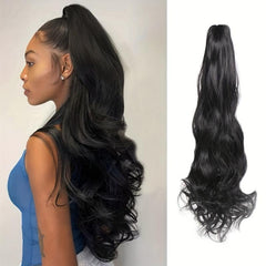 Long Wavy Clip In Hair Extension Synthetic Hairpiece