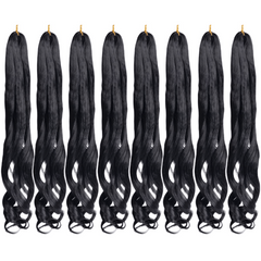 French Curly Hair Braid Extensions 55-88 cm Loose Wave Elastic Braid 75g