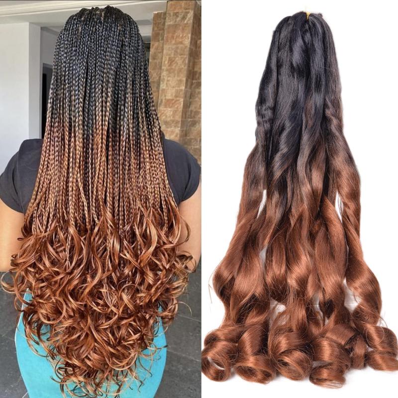 French Curly Hair Braid Extensions 55-88 cm Loose Wave Elastic Braid 75g