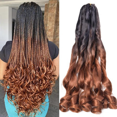 French Curly Hair Braid Extensions 55-88 cm Loose Wave Elastic Braid 75g