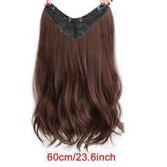 Invisible Half Wig Curly Hairpiece for Women Brown