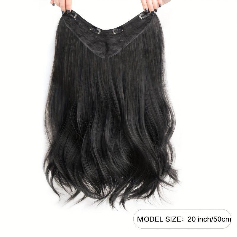 Invisible Half Wig Curly Hairpiece for Women Brown