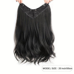 Invisible Half Wig Curly Hairpiece for Women Brown