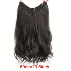 Invisible Half Wig Curly Hairpiece for Women Brown