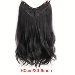 Invisible Half Wig Curly Hairpiece for Women Brown