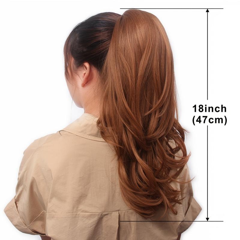 Highline Brown Red Ponytail Extension Curly Synthetic Hairpiece