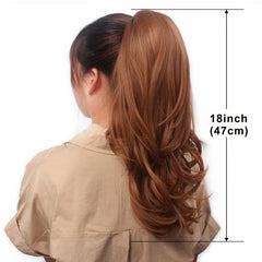 Highline Brown Red Ponytail Extension Curly Synthetic Hairpiece